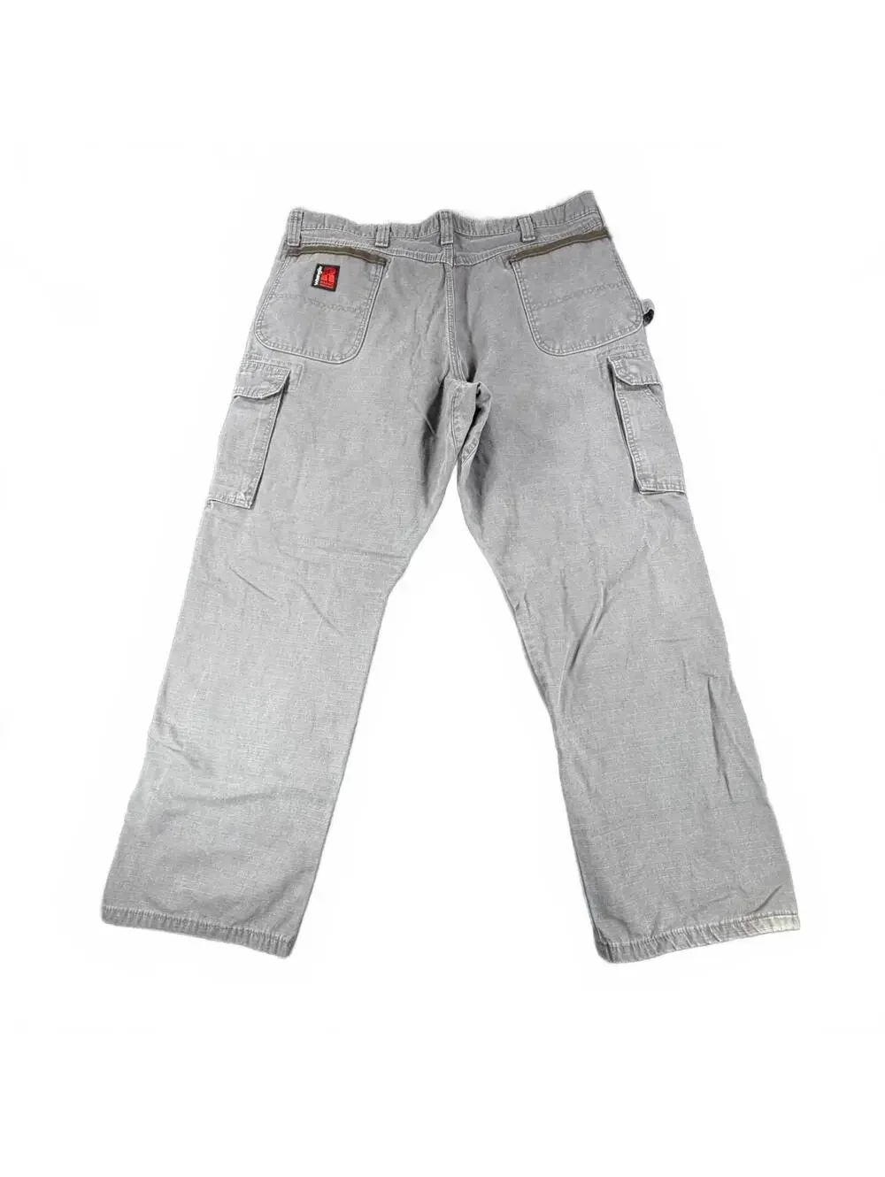 Men's Wrangler Riggs Workwear Gray Cargo Pants 40x30 Durable Cotton Utility